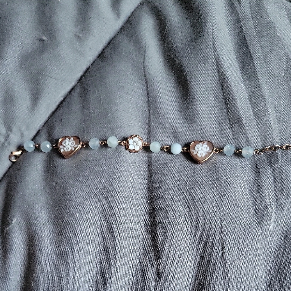 Silver and Gold Delicate Beaded Bracelet